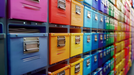 An image showing many colored mailboxes